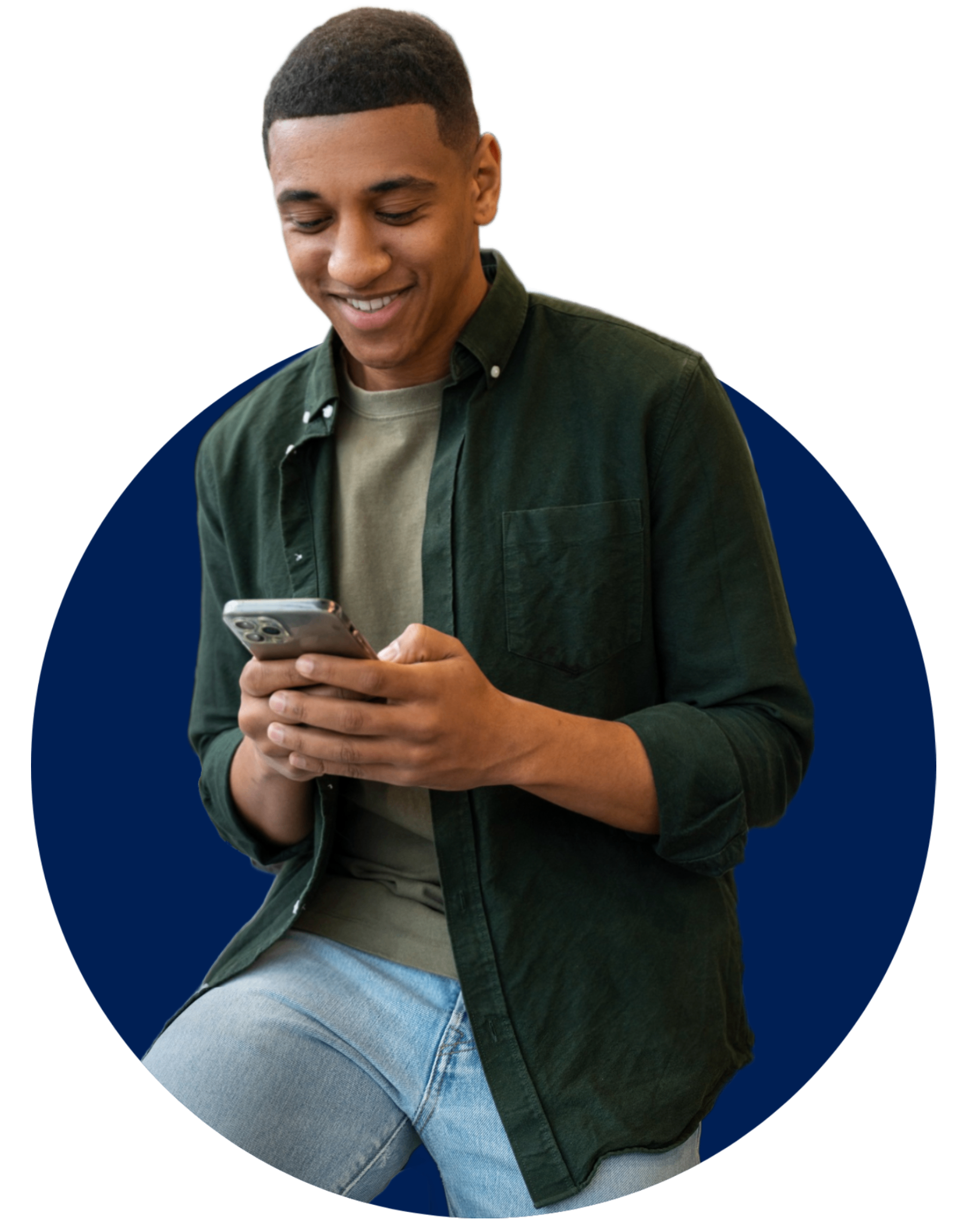 Man with eAgenda on phone
