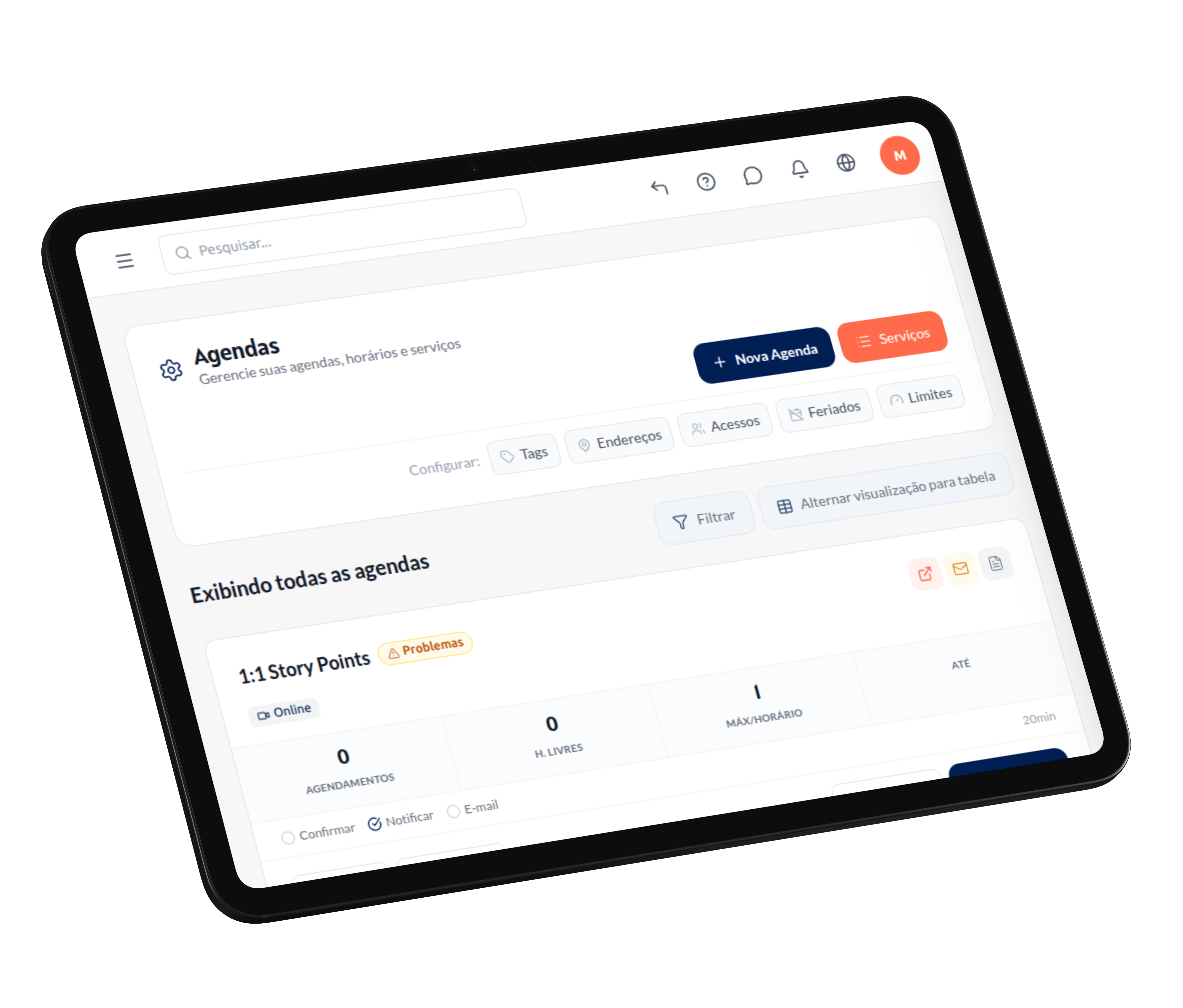 eAgenda on tablet